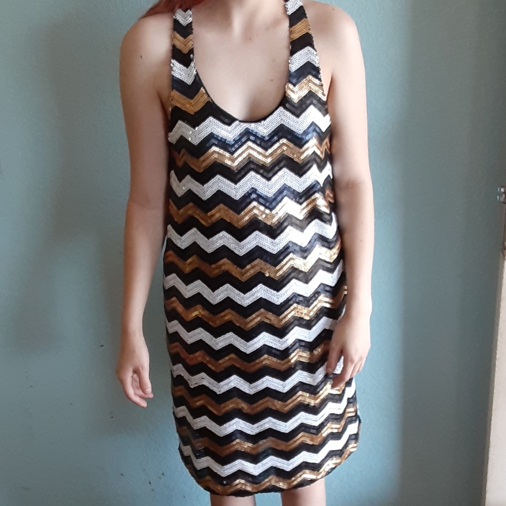 Alta Brand Womens Mini Sequin Dress In Medium